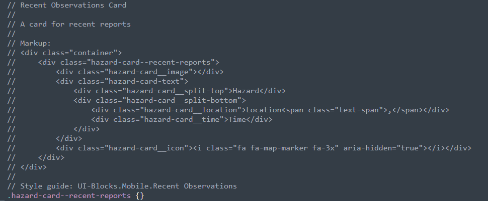 An example of a documented KSS component